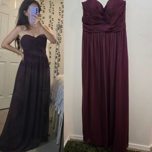 Revelry Purple Strapless Bridesmaid Dress Size 4